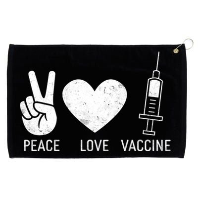 Peace Love Vaccine Shot Grommeted Golf Towel