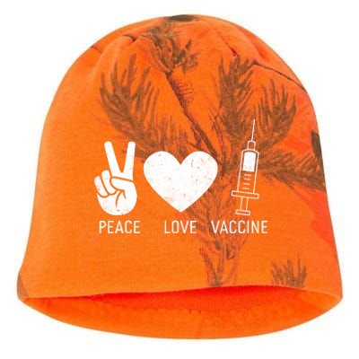 Peace Love Vaccine Shot Kati - Camo Knit Beanie