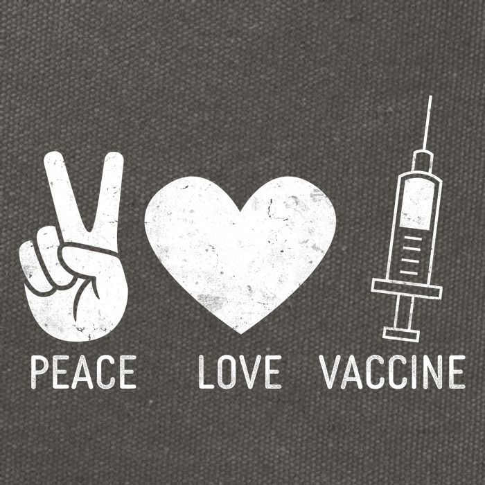 Peace Love Vaccine Shot Cotton Canvas Backpack