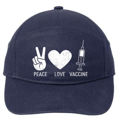 Peace Love Vaccine Shot 7-Panel Snapback Hat