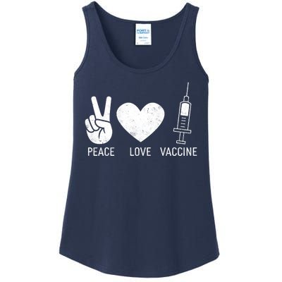 Peace Love Vaccine Shot Ladies Essential Tank