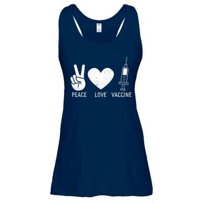 Peace Love Vaccine Shot Ladies Essential Flowy Tank