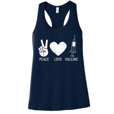 Peace Love Vaccine Shot Women's Racerback Tank