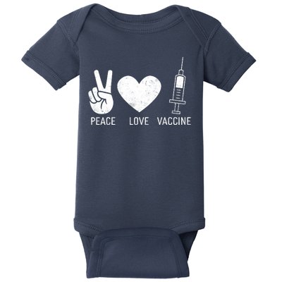 Peace Love Vaccine Shot Baby Bodysuit