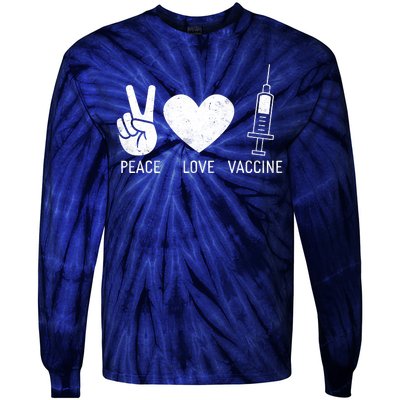 Peace Love Vaccine Shot Tie-Dye Long Sleeve Shirt