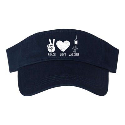 Peace Love Vaccine Shot Valucap Bio-Washed Visor