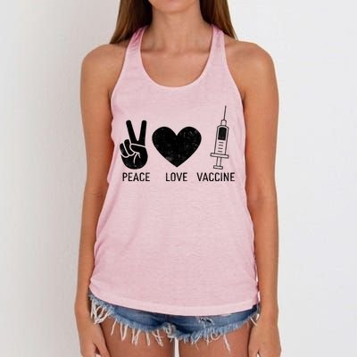 Peace Love Vaccine Shot Women's Knotted Racerback Tank