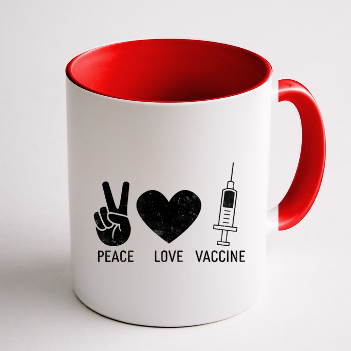 Peace Love Vaccine Shot Coffee Mug