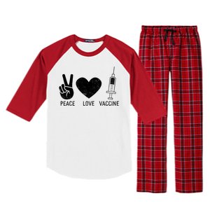 Peace Love Vaccine Shot Raglan Sleeve Pajama Set