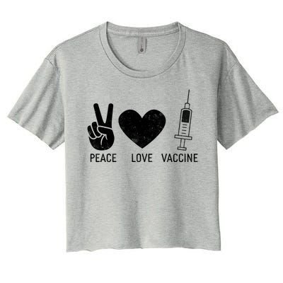 Peace Love Vaccine Shot Women's Crop Top Tee