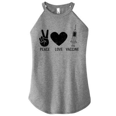 Peace Love Vaccine Shot Women's Perfect Tri Rocker Tank