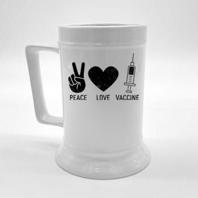 Peace Love Vaccine Shot Beer Stein