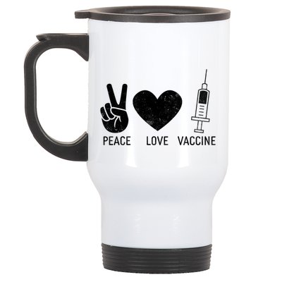 Peace Love Vaccine Shot Stainless Steel Travel Mug