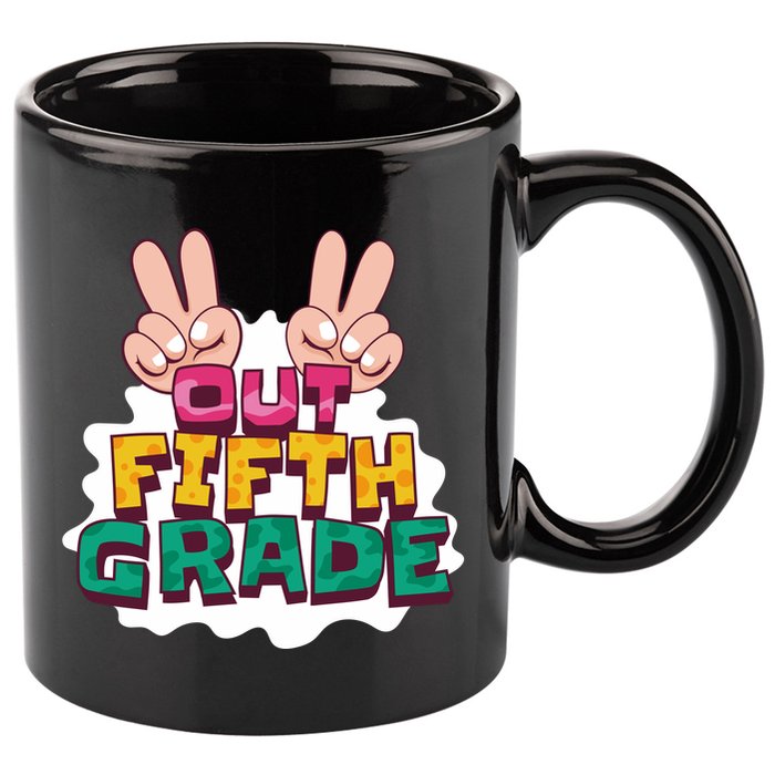 Peace Out Fifth Grade 11oz C Handle Ceramic Mug