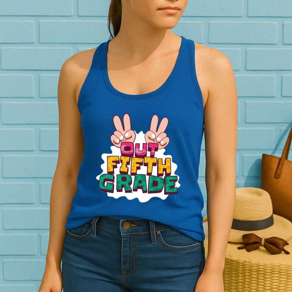 Peace Out Fifth Grade Womens Tank Top
