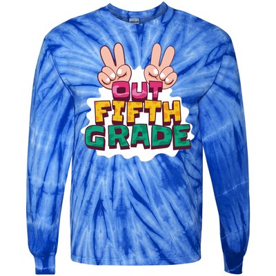 Peace Out Fifth Grade Tie-Dye Long Sleeve Shirt