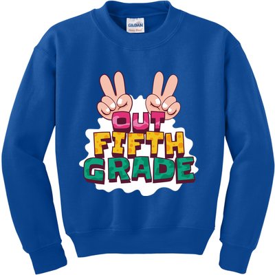 Peace Out Fifth Grade Kids Sweatshirt