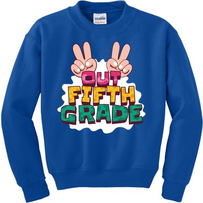 Peace Out Fifth Grade Kids Sweatshirt