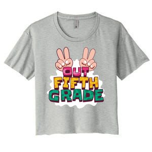 Peace Out Fifth Grade Women's Crop Top Tee