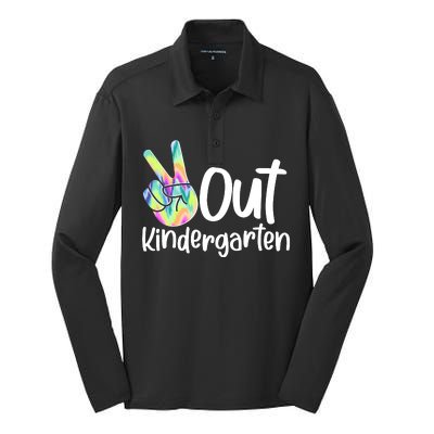 Peace Out Kindergarten Silk Touch Performance Long Sleeve Polo