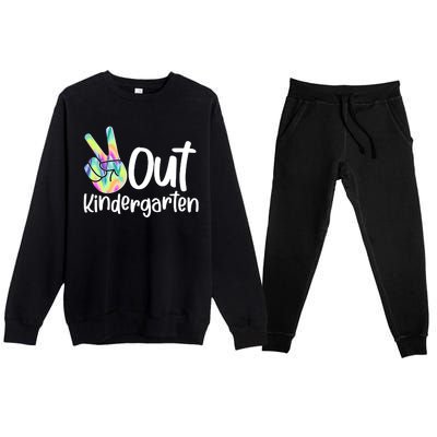 Peace Out Kindergarten Premium Crewneck Sweatsuit Set