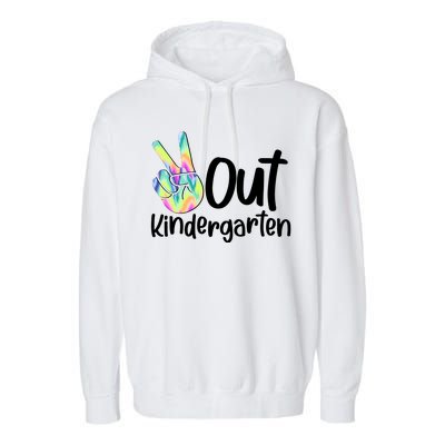 Peace Out Kindergarten Garment-Dyed Fleece Hoodie