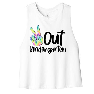 Peace Out Kindergarten Women's Racerback Cropped Tank