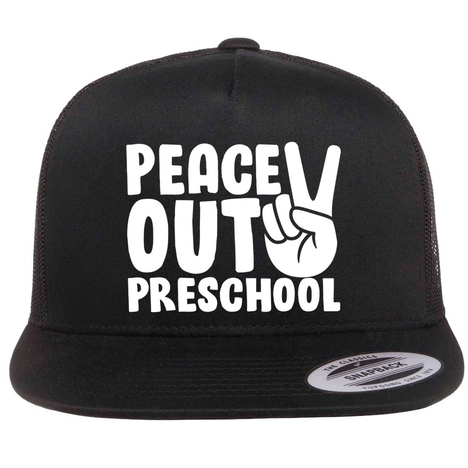 Peace Out Preschool Flat Bill Trucker Hat
