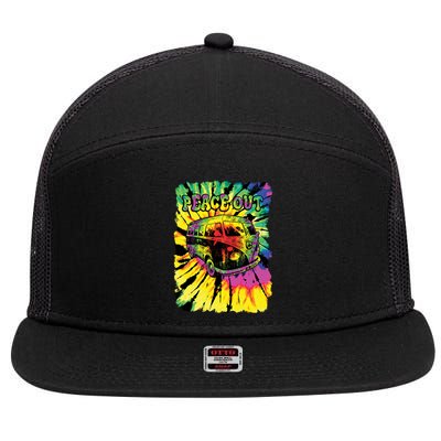 Peace Out Van 7 Panel Mesh Trucker Snapback Hat