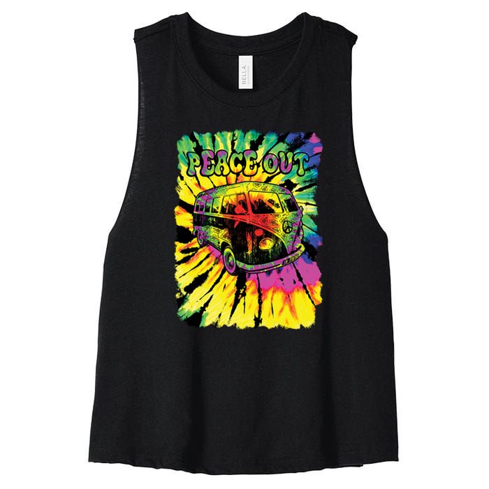 Peace Out Van Women's Racerback Cropped Tank