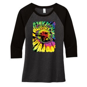 Peace Out Van Women's Tri-Blend 3/4-Sleeve Raglan Shirt