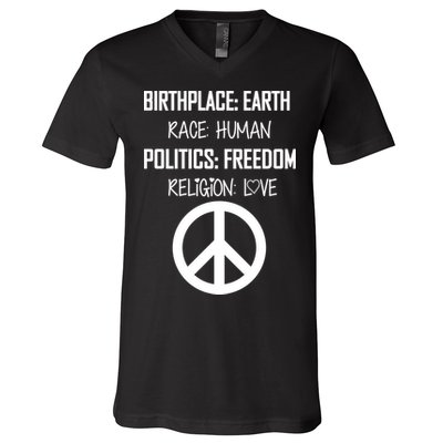 Peace Race Religion Politics V-Neck T-Shirt