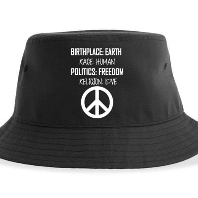 Peace Race Religion Politics Sustainable Bucket Hat