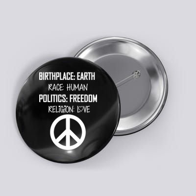 Peace Race Religion Politics Button