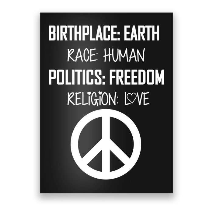 Peace Race Religion Politics Poster