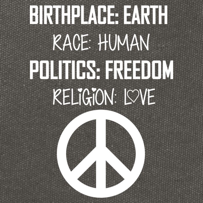 Peace Race Religion Politics Cotton Canvas Backpack