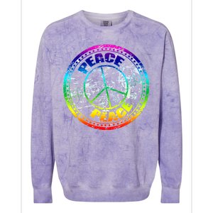 Peace Retro Tie Dyed Logo Colorblast Crewneck Sweatshirt