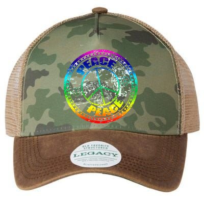 Peace Retro Tie Dyed Logo Legacy Tie Dye Trucker Hat