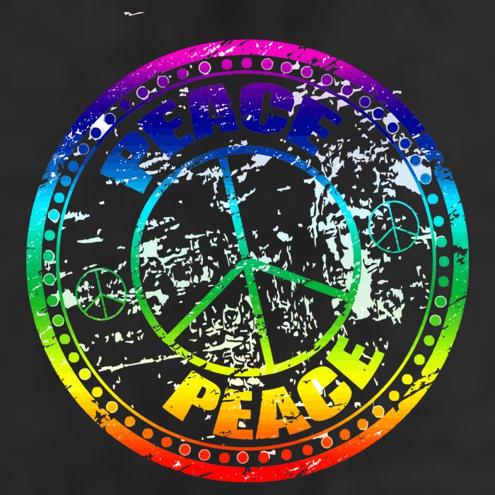Peace Retro Tie Dyed Logo 7 Panel Mesh Trucker Snapback Hat