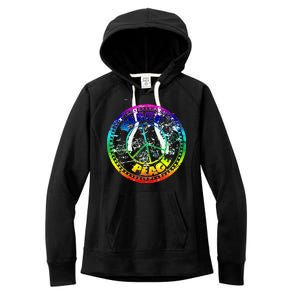 Peace Retro Tie Dyed Logo Women's Fleece Hoodie