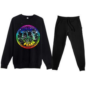 Peace Retro Tie Dyed Logo Premium Crewneck Sweatsuit Set