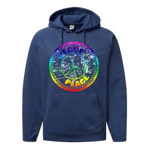 Peace Retro Tie Dyed Logo Performance Fleece Hoodie