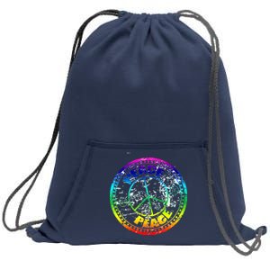 Peace Retro Tie Dyed Logo Sweatshirt Cinch Pack Bag