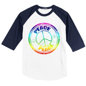 Peace Retro Tie Dyed Logo Baseball Sleeve Shirt