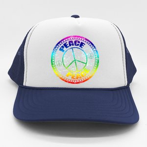 Peace Retro Tie Dyed Logo Trucker Hat