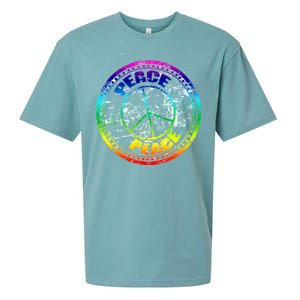 Peace Retro Tie Dyed Logo Sueded Cloud Jersey T-Shirt