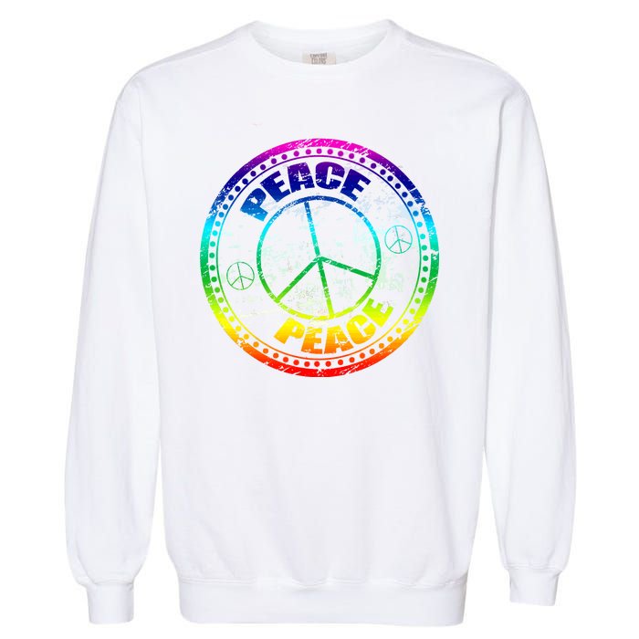 Peace Retro Tie Dyed Logo Garment-Dyed Sweatshirt