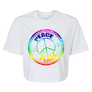 Peace Retro Tie Dyed Logo Bella+Canvas Jersey Crop Tee