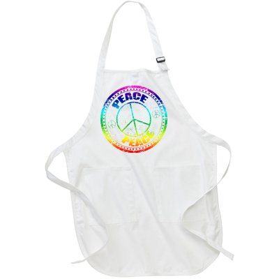 Peace Retro Tie Dyed Logo Full-Length Apron With Pockets