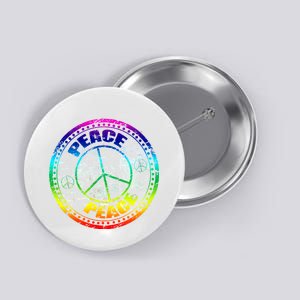 Peace Retro Tie Dyed Logo Button